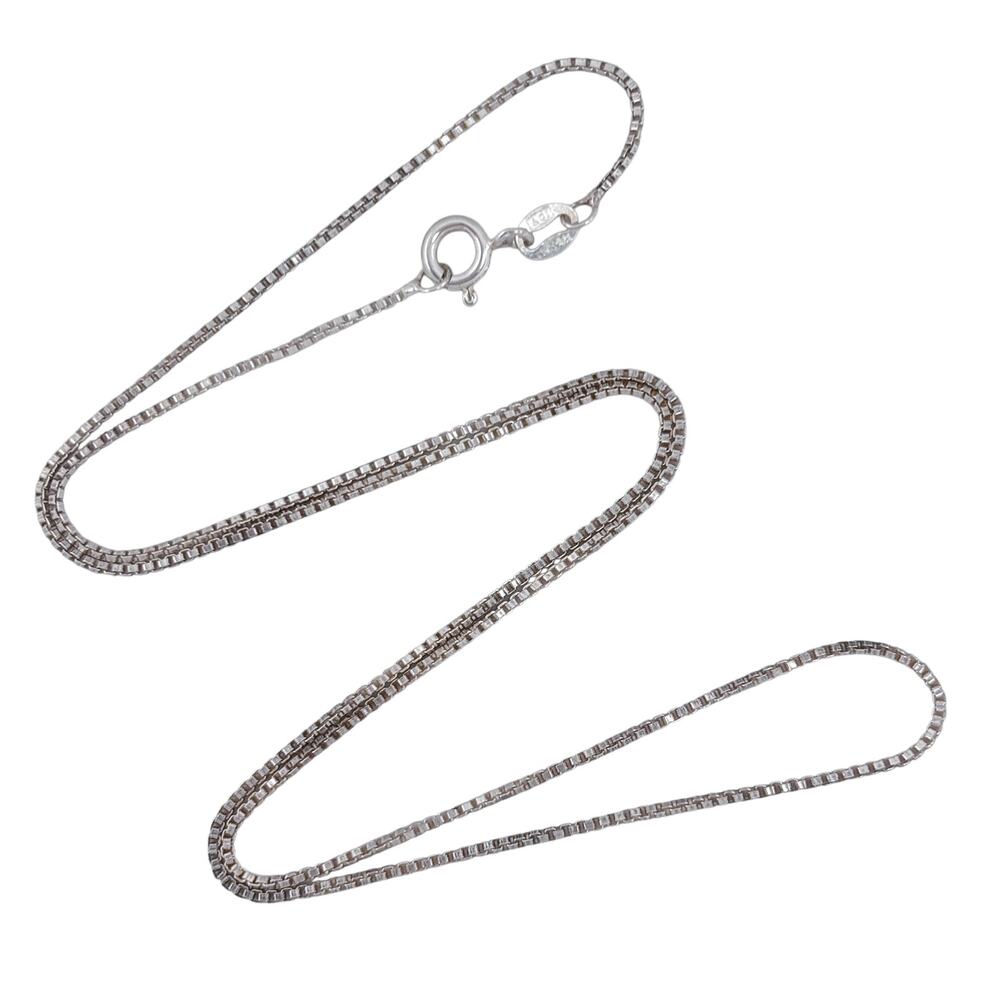 Vintage Italy Sterling Silver 925 Box Chain Necklace | 18"